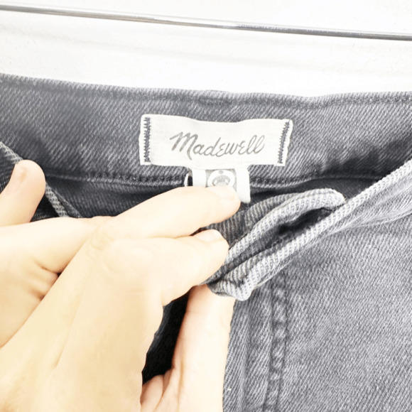MADEWELL Tall Kick Out Crop Jean womens Starkey Wash NJ716 GRAY stretch 33 tall - Picture 3 of 8